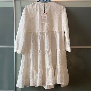 Zara white flare dress, new with tags